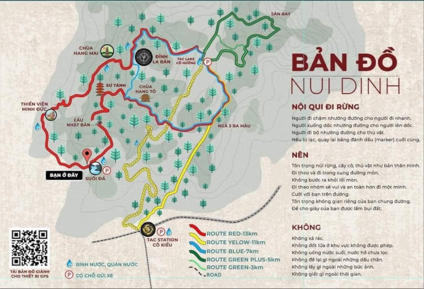 Bản đồ trekking núi Dinh - Nguồn: Internet