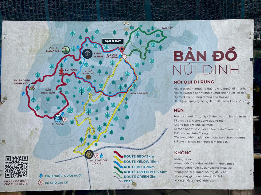 Bản đồ trekking núi Dinh - Nguồn: Internet